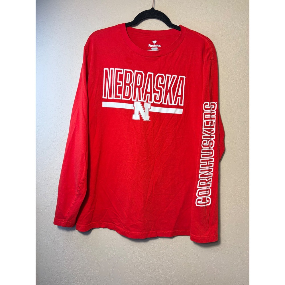 Fanatics Nebraska Cornhuskers Mens XL Red Long Sleeve T-Shirt M1011457